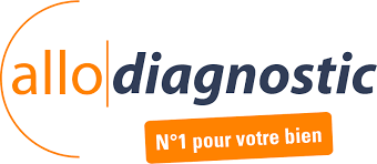 Logo de AlloDiagnostic, Allo en jaune, Diagnostic en noir avec "N°1 pour votre bien" dans un carré en-dessous
