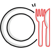 Icône Sortir et Manger
